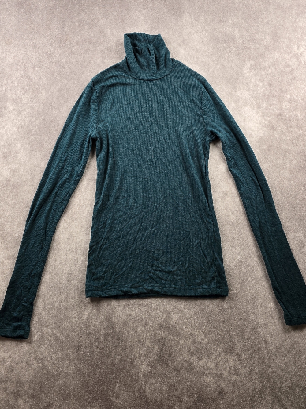 Wilfred Aritzia Teal Ribbed Turtleneck Long Sleeve Top XS